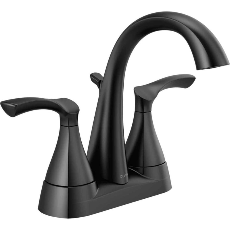 Delta Sandover Matte Black Dual Handle Lever 4 In. Centerset